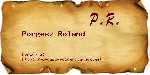 Porgesz Roland névjegykártya